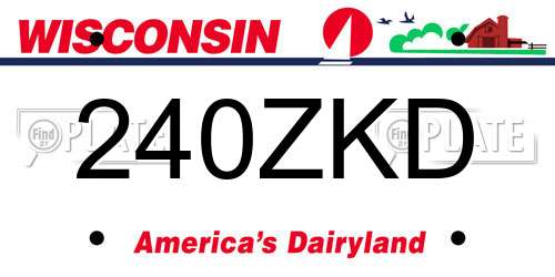 240ZKD Wisconsin License Plate