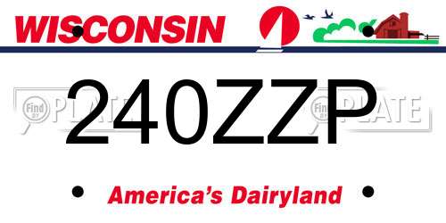 240ZZP Wisconsin License Plate