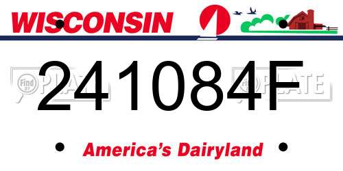 241084F Wisconsin License Plate