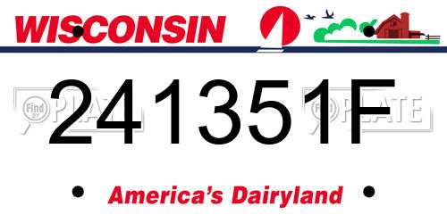 241351F Wisconsin License Plate