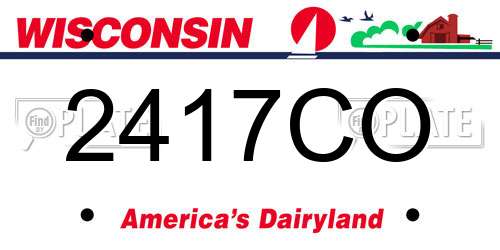 2417CO Wisconsin License Plate