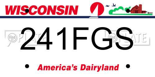 241FGS Wisconsin License Plate