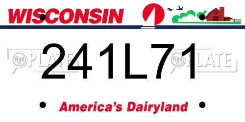 241L71 Wisconsin License Plate