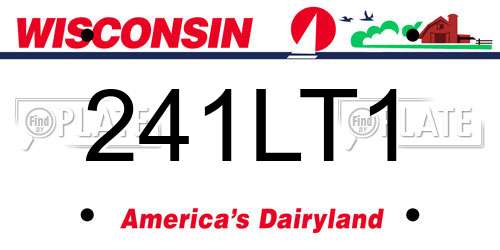 241LT1 Wisconsin License Plate