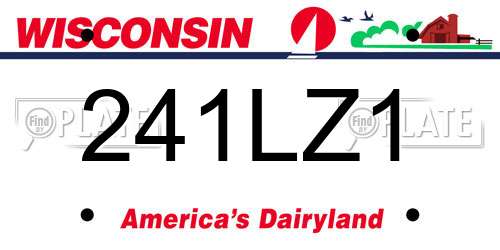 241LZ1 Wisconsin License Plate