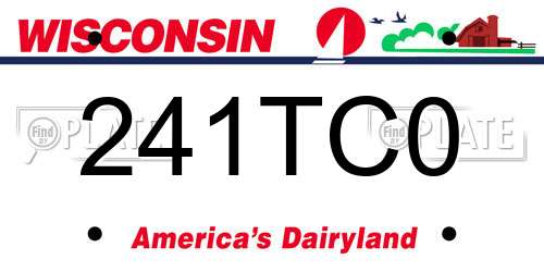 241TC0 Wisconsin License Plate