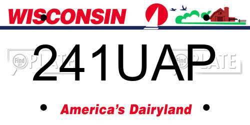 241UAP Wisconsin License Plate