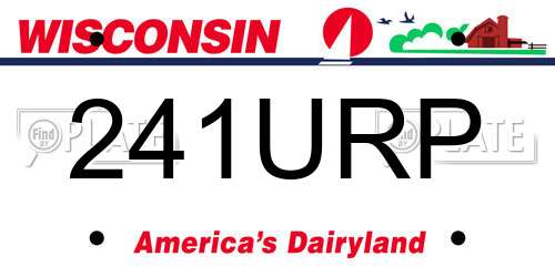 241URP Wisconsin License Plate