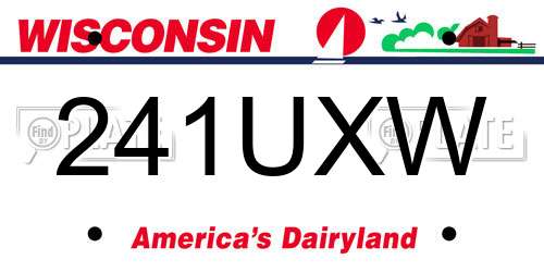 241UXW Wisconsin License Plate