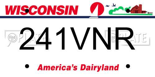 241VNR Wisconsin License Plate