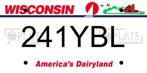 241YBL Wisconsin License Plate