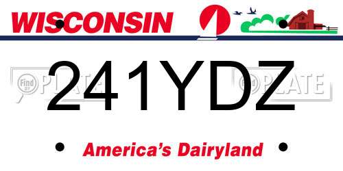 241YDZ Wisconsin License Plate
