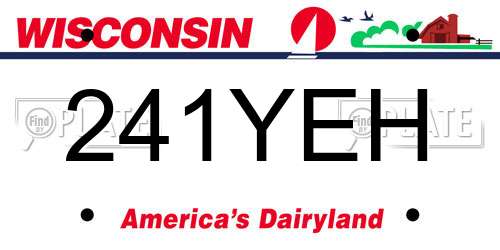 241YEH Wisconsin License Plate