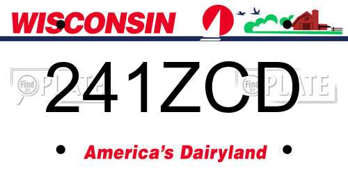 241ZCD Wisconsin License Plate