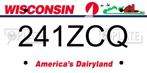 241ZCQ Wisconsin License Plate