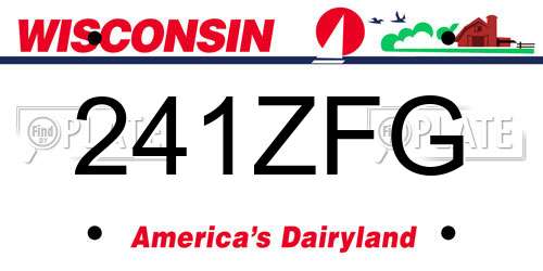241ZFG Wisconsin License Plate