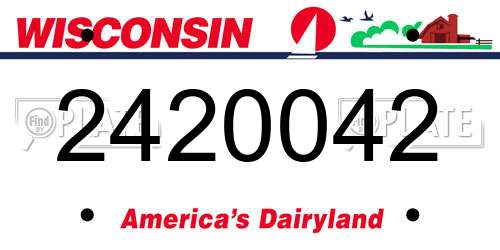 2420042 Wisconsin License Plate