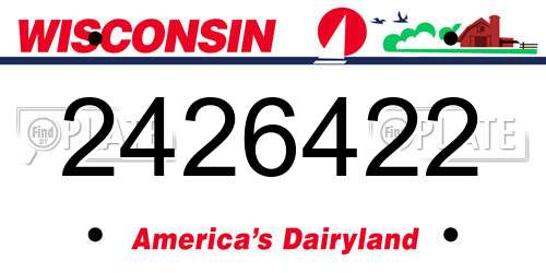 2426422 Wisconsin License Plate