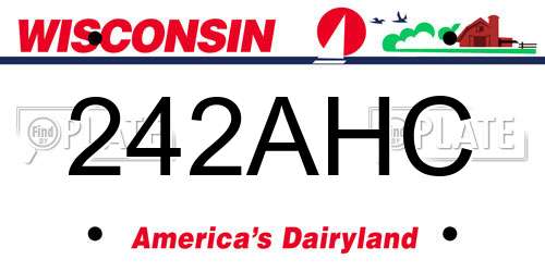 242AHC Wisconsin License Plate