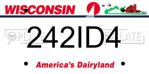 242ID4 Wisconsin License Plate