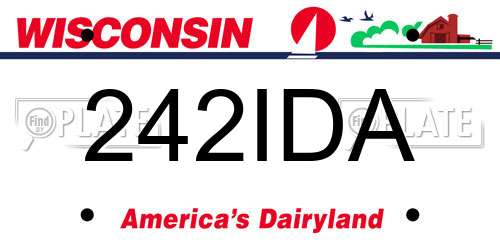 242IDA Wisconsin License Plate