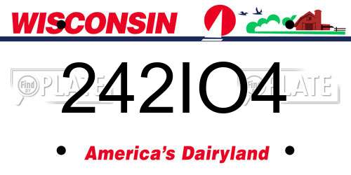 242IO4 Wisconsin License Plate