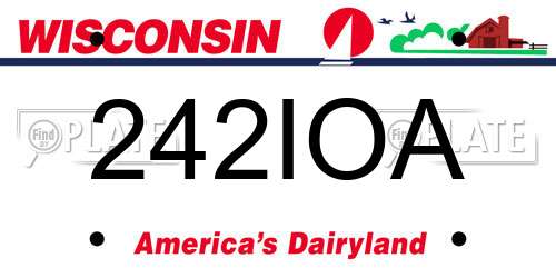 242IOA Wisconsin License Plate
