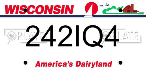 242IQ4 Wisconsin License Plate
