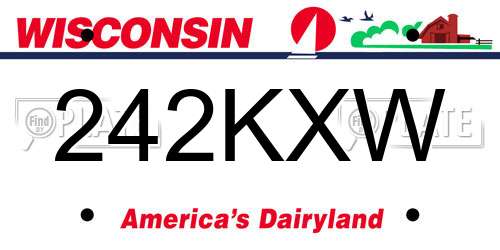 242KXW Wisconsin License Plate