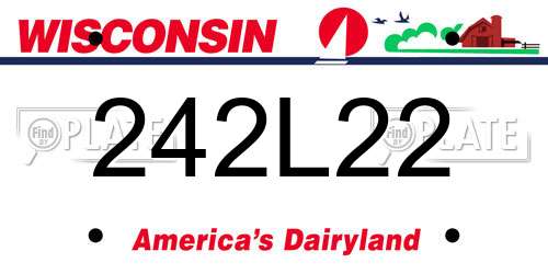 242L22 Wisconsin License Plate
