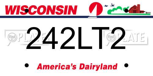 242LT2 Wisconsin License Plate