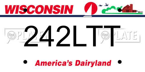 242LTT Wisconsin License Plate