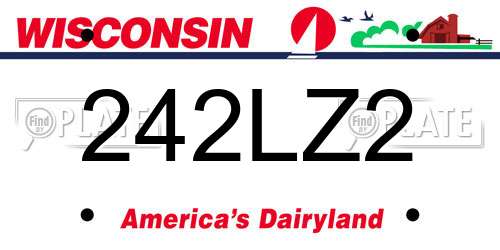 242LZ2 Wisconsin License Plate