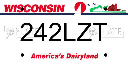242LZT Wisconsin License Plate