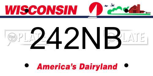 242NB Wisconsin License Plate