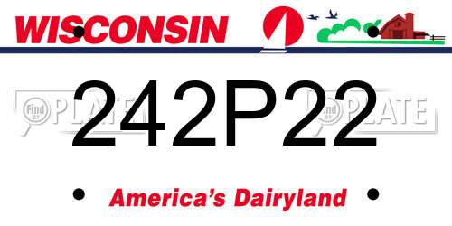 242P22 Wisconsin License Plate