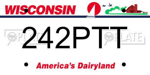 242PTT Wisconsin License Plate