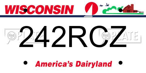 242RCZ Wisconsin License Plate