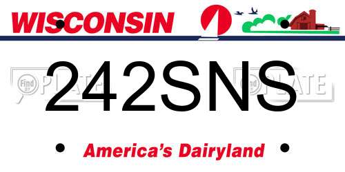 242SNS Wisconsin License Plate