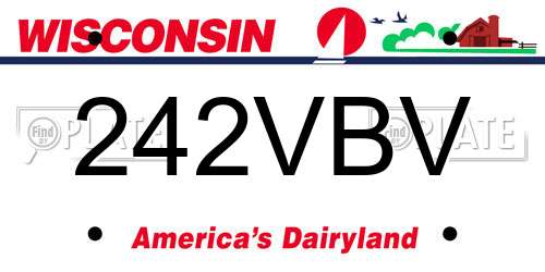 242VBV Wisconsin License Plate