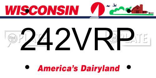 242VRP Wisconsin License Plate