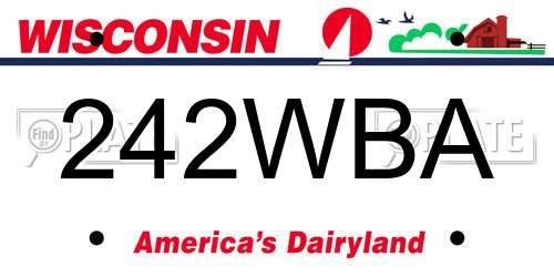 242WBA Wisconsin License Plate