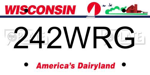 242WRG Wisconsin License Plate