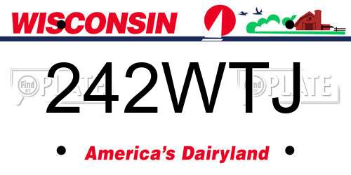 242WTJ Wisconsin License Plate