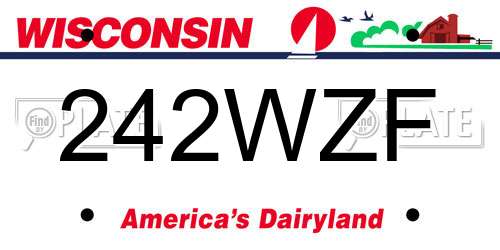 242WZF Wisconsin License Plate