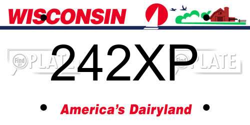 242XP Wisconsin License Plate