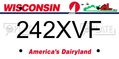 242XVF Wisconsin License Plate