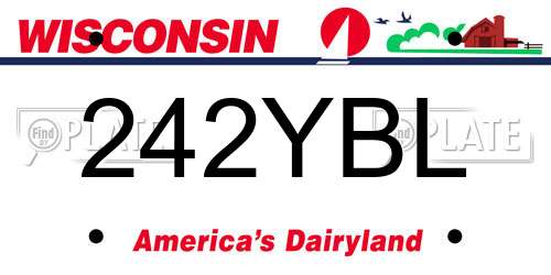 242YBL Wisconsin License Plate