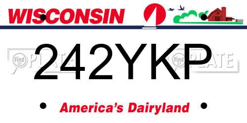 242YKP Wisconsin License Plate