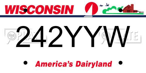 242YYW Wisconsin License Plate